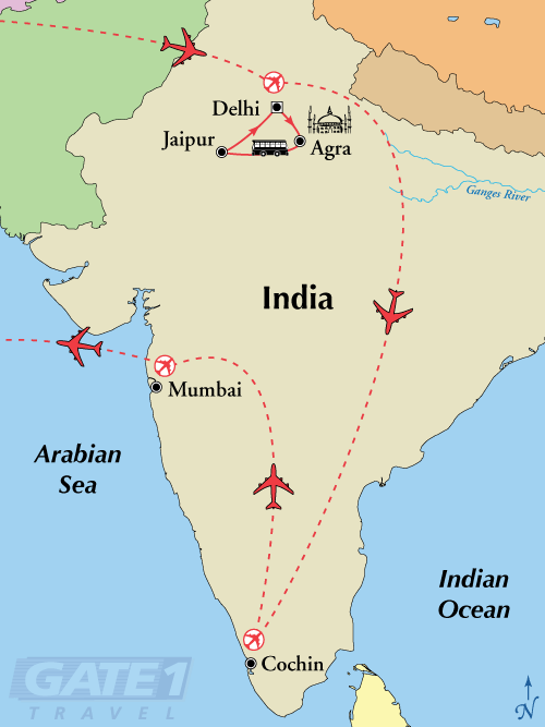Our route in India.