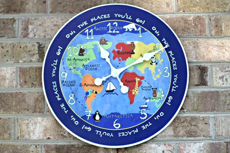 Kids World Map Clock
