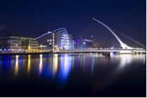 The night view of the city of Dublin.