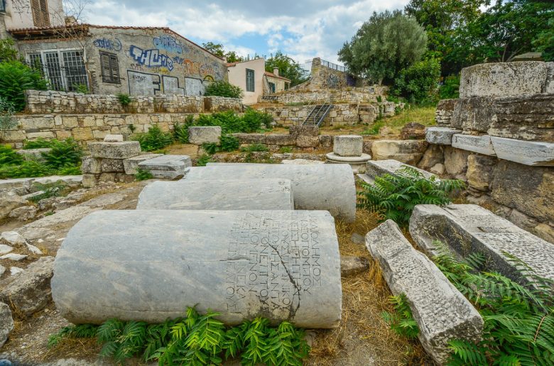 Athens Ruins And Graffiti