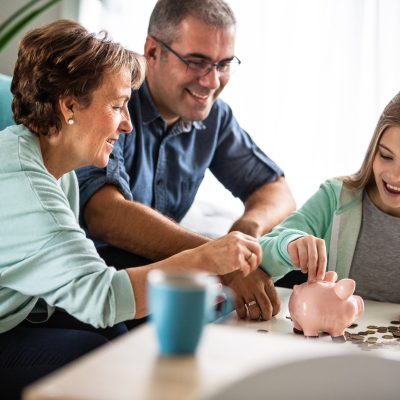 Teenager managing finances